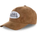 regulowana-brazowa-czapka-z-daszkiem-suede5-marki-von-dutch