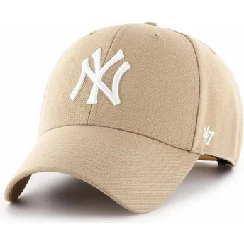 Wyginięta czapka beige snapback New York Yankees MLB MVP 47 Brand