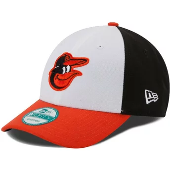 Wyginięta czapka biała, czarna i pomarańczowa z regulacją 9FORTY The League Baltimore Orioles MLB New Era
