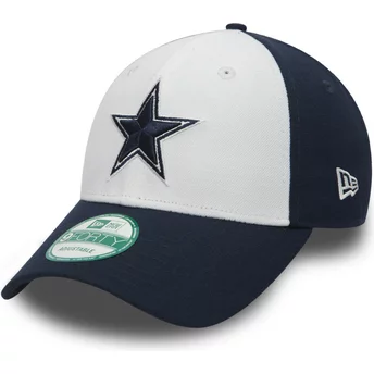 Wyginięta czapka biała i ciemnoniebieska z regulacją 9FORTY The League Dallas Cowboys NFL New Era