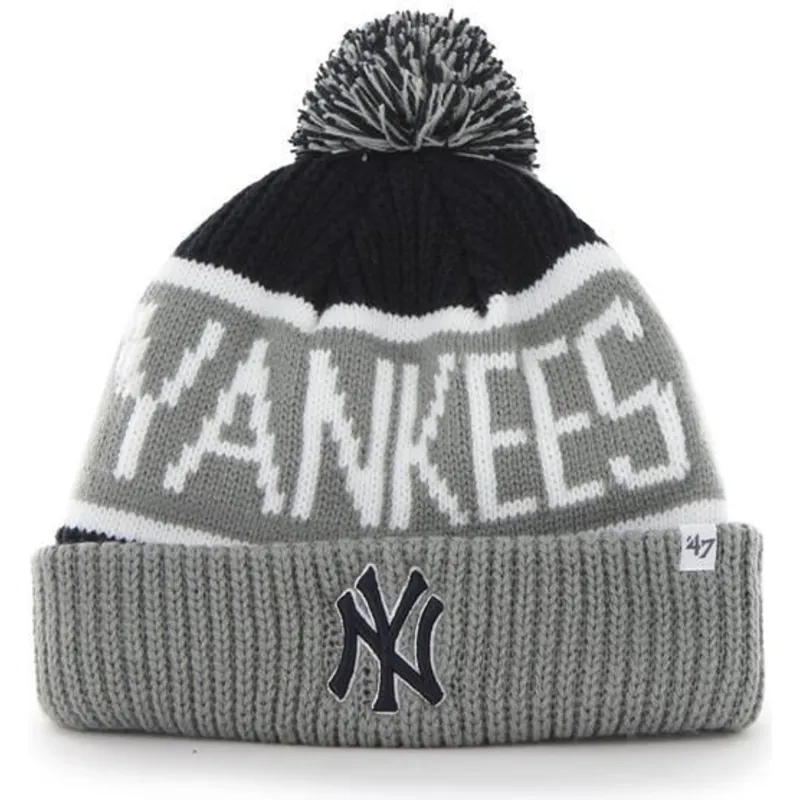 czapki-pompon-szary-new-york-yankees-mlb-47-brand