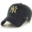 czarna-czapka-z-zakrzywionym-daszkiem-z-zlotym-logo-new-york-yankees-mlb-clean-up-metallic-od-47-brand