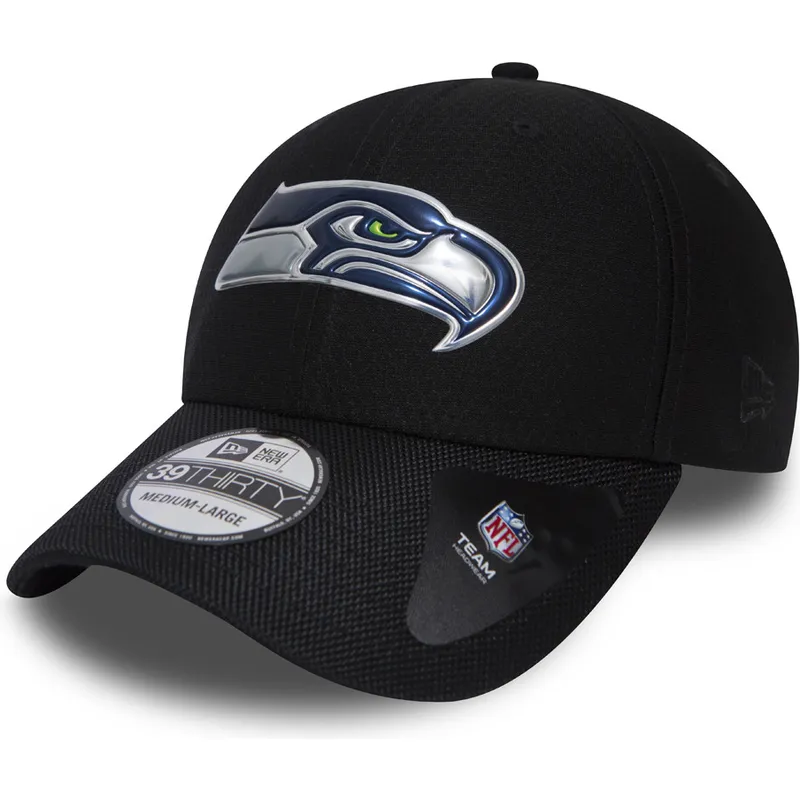 czapki-curva-czarny-dopasowany-39thirty-black-coll-seattle-seahawks-nfl-new-era