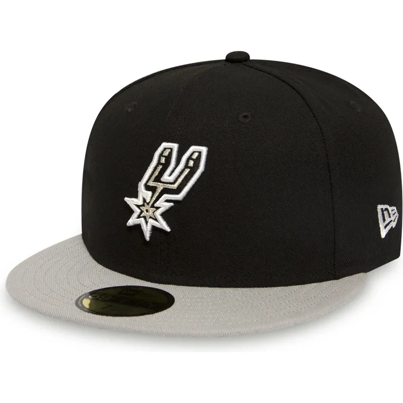czapki-plana-czarny-dopasowany-59fifty-san-antonio-spurs-nba-new-era