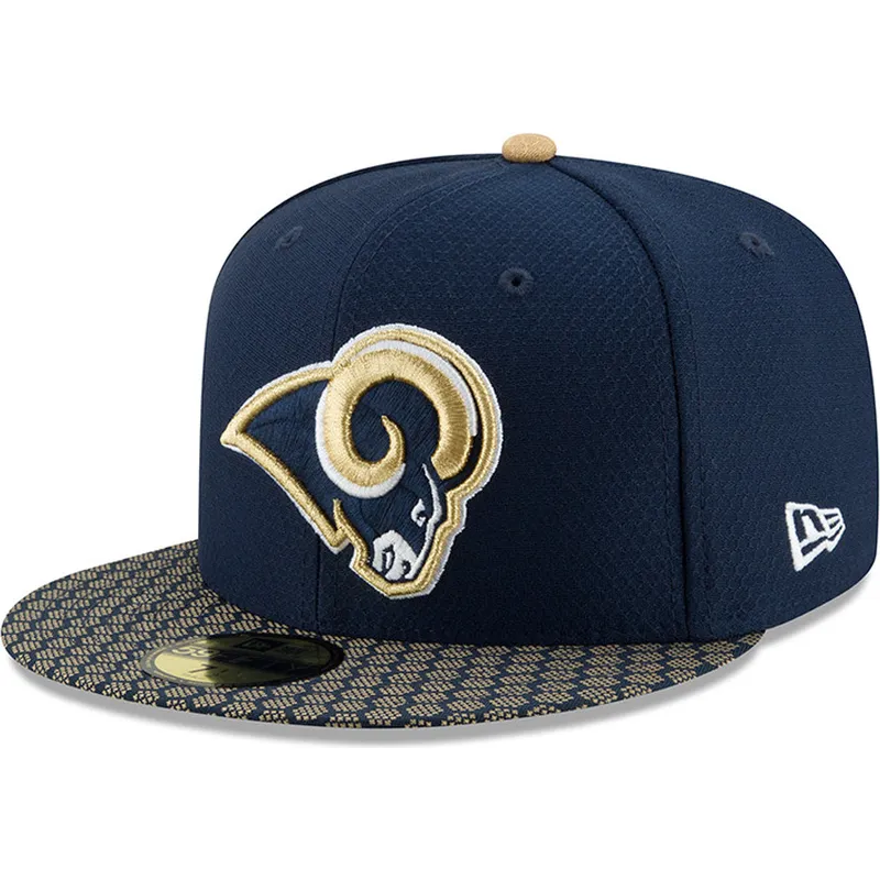 czapki-plana-niebieski-dopasowany-59fifty-sideline-los-angeles-rams-nfl-new-era