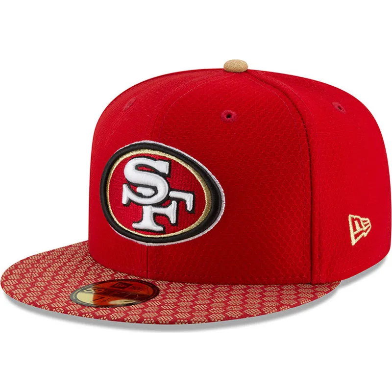 czapki-plana-czerwony-dopasowany-59fifty-sideline-san-francisco-49ers-nfl-new-era
