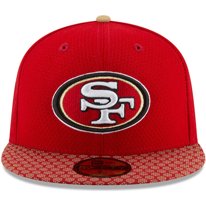 czapki-plana-czerwony-dopasowany-59fifty-sideline-san-francisco-49ers-nfl-new-era