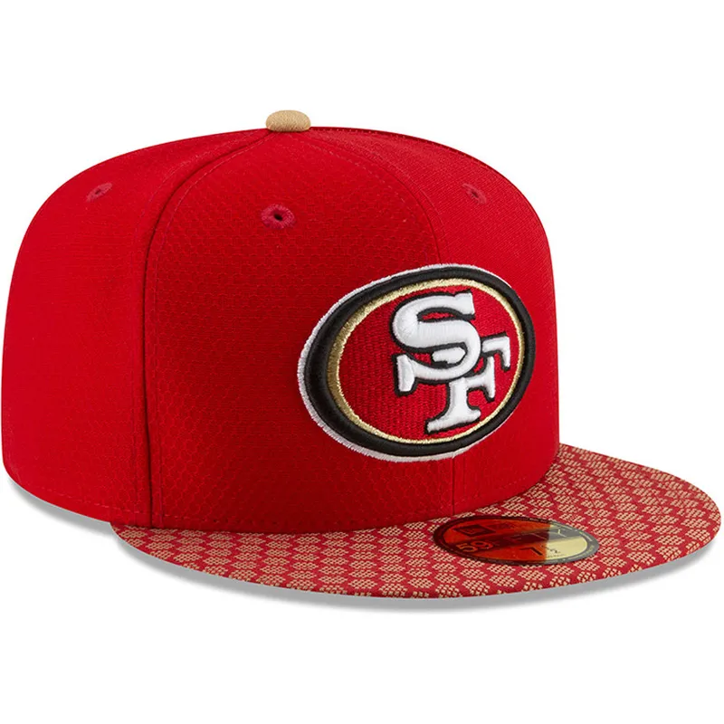 czapki-plana-czerwony-dopasowany-59fifty-sideline-san-francisco-49ers-nfl-new-era