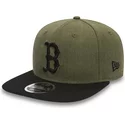 plaska-czapka-zielona-snapback-z-logo-i-daszek-czarna-9fifty-seasonal-heather-boston-red-sox-mlb-new-era