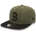 zielona-czapka-snapback-z-plaskim-daszkiem-i-czarnym-daszkiem-z-logo-boston-red-sox-mlb-9fifty-seasonal-heather-marki-new-era