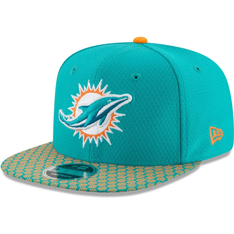 czapki-plana-niebieski-snapback-9fifty-sideline-miami-dolphins-nfl-new-era
