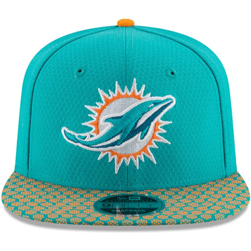 czapki-plana-niebieski-snapback-9fifty-sideline-miami-dolphins-nfl-new-era