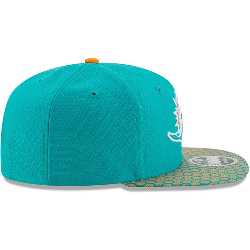 czapki-plana-niebieski-snapback-9fifty-sideline-miami-dolphins-nfl-new-era