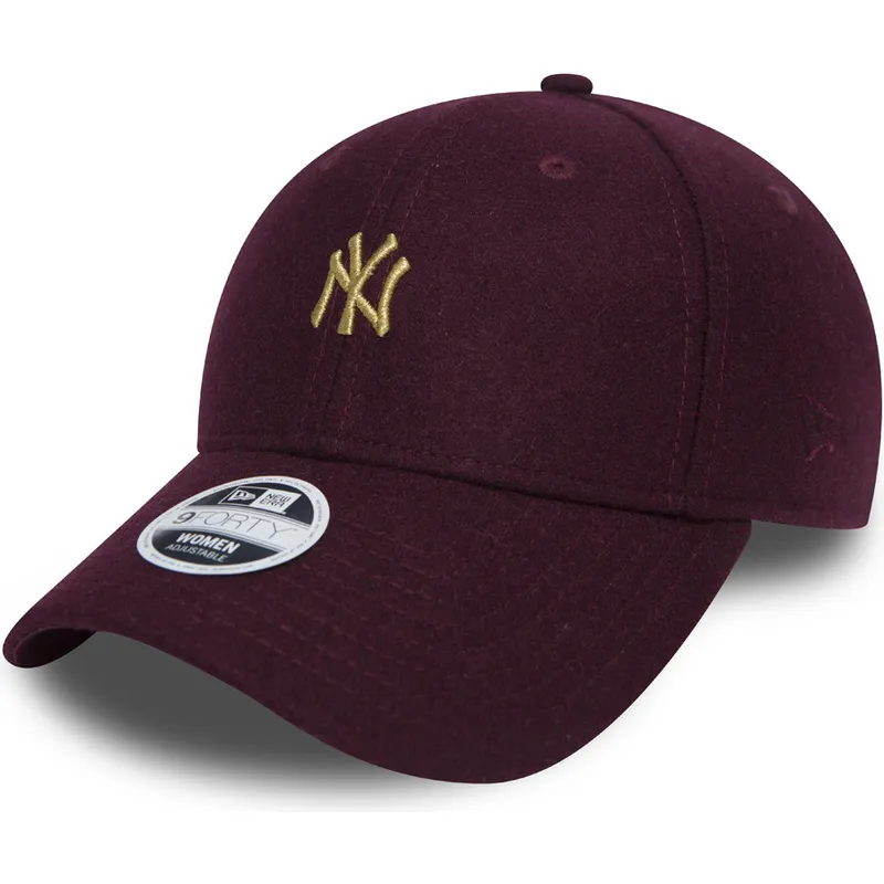 czapki-curva-czerwony-tasma-regulowana-granate-oro-9forty-melton-new-york-yankees-mlb-new-era