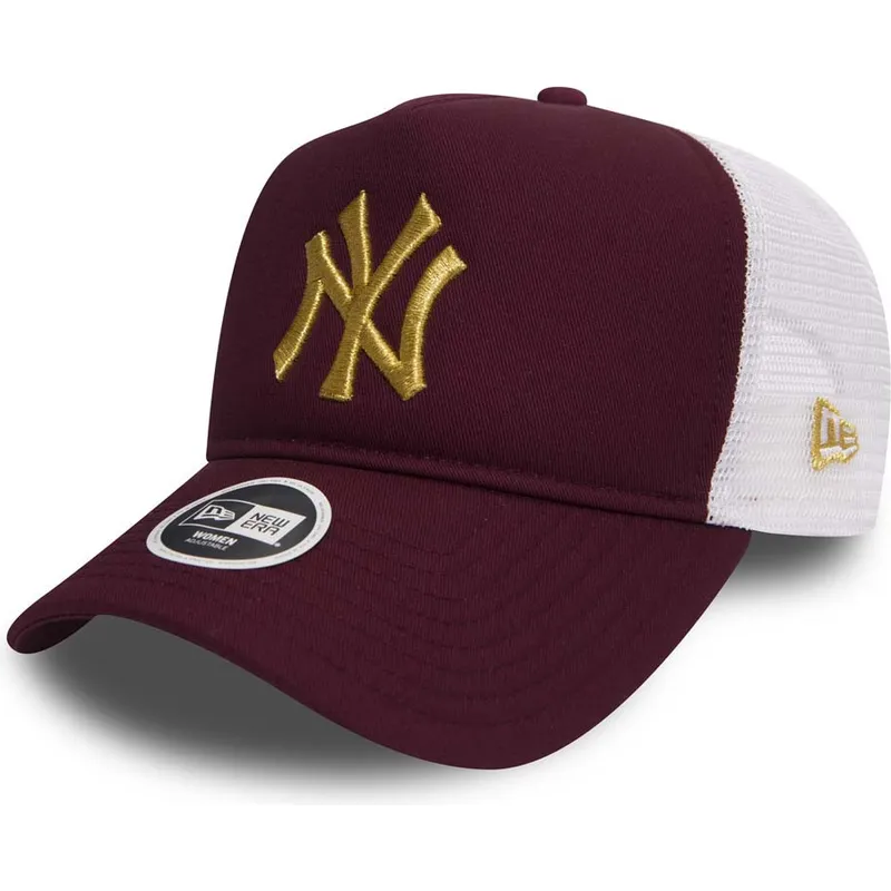 czapki-curva-czerwony-snapback-granate-oro-9forty-essential-new-york-yankees-mlb-new-era