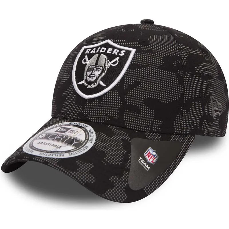 czapki-curva-czarny-tasma-regulowana-9forty-night-time-reflective-las-vegas-raiders-nfl-new-era
