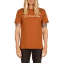 t-shirt-krotki-rekaw-brazowa-line-euro-copper-volcom