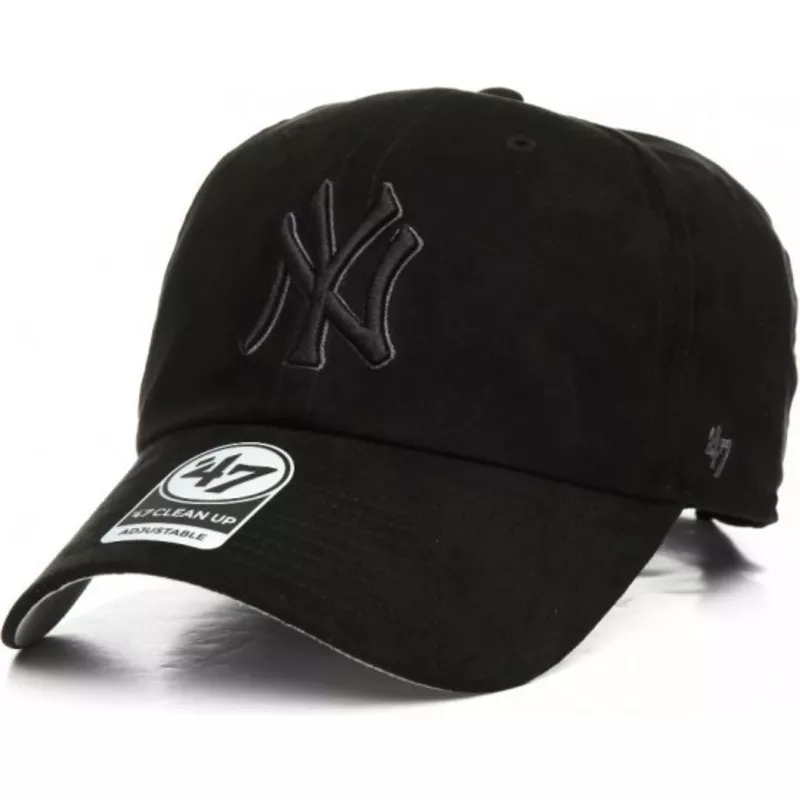 wyginieta-czapka-czarna-z-czarnym-logo-new-york-yankees-mlb-clean-up-ultra-basic-47-brand