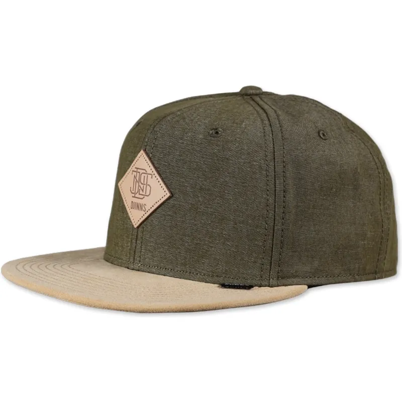 czapka-snapback-6-panelowa-zielona-melange-twill-od-djinns