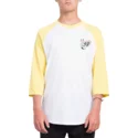 t-shirt-renkaw-3-4-biala-i-zolta-winged-peace-yellow-volcom