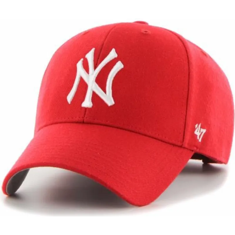 czapki-curva-czerwony-tasma-regulowana-dla-dziecka-mvp-new-york-yankees-mlb-47-brand