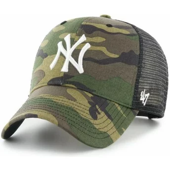 Czapka trucker kamuflaż z biały m logo MVP Branson New York Yankees MLB 47 Brand