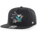 czarna-czapka-z-daszkiem-snapback-captain-no-shot-san-jose-sharks-nhl-od-47-brand