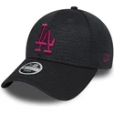 czapki-curva-szary-tasma-regulowana-rosa-9forty-essential-jersey-los-angeles-dodgers-mlb-new-era