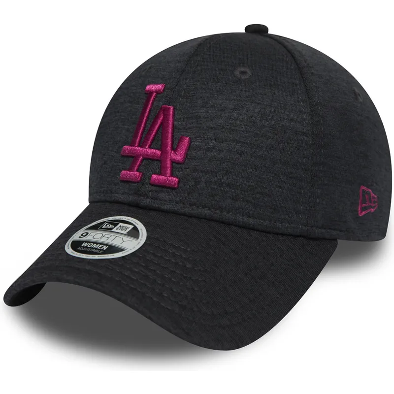 czapki-curva-szary-tasma-regulowana-rosa-9forty-essential-jersey-los-angeles-dodgers-mlb-new-era