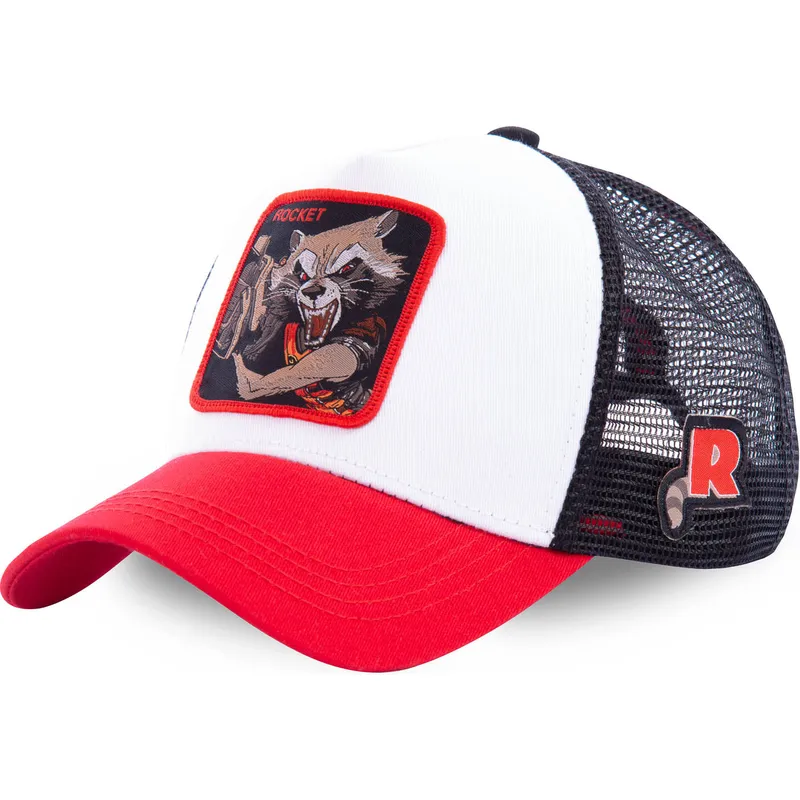 czapki-curva-bialy-snapback-rocket-raccoon-marvel-comics-capslab