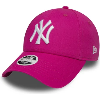 rozowa-regulowana-czapka-z-zakrzywionym-daszkiem-9forty-essential-new-york-yankees-mlb-od-new-era