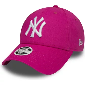 Wyginięta czapka różowa z regulacją 9FORTY Essential New York Yankees MLB New Era