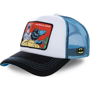 Czapka trucker biała i niebieska Batman & Robin MEM4 DC Comics Capslab