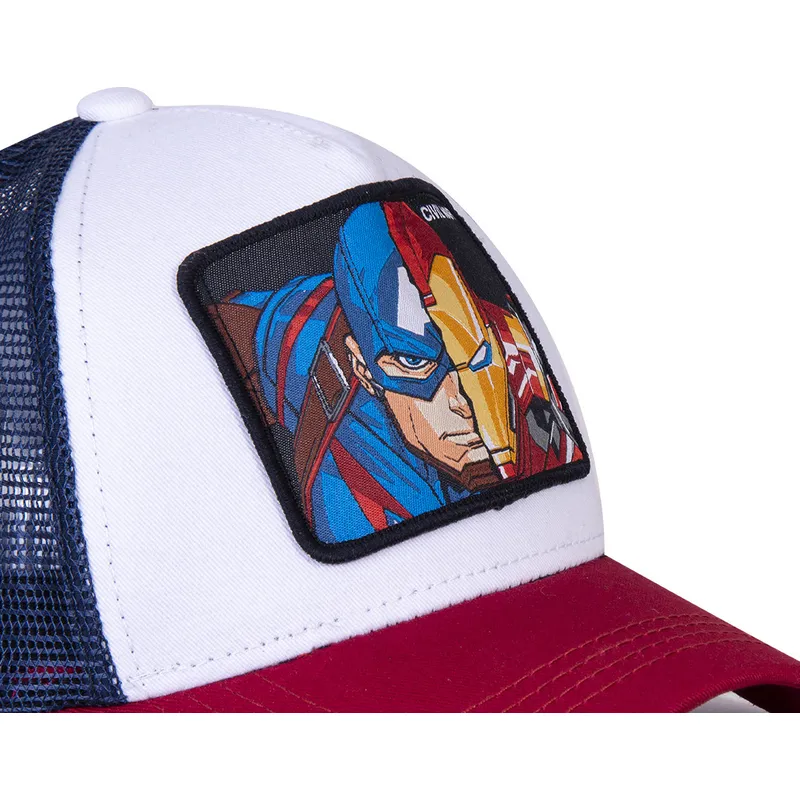 czapki-curva-bialy-snapback-kapitan-ameryka-i-iron-man-marvel-comics-capslab