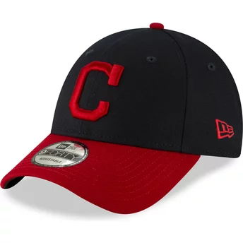 Wyginięta czapka ciemnoniebieska i czerwona z regulacją 9FORTY The League Cleveland Indians MLB New Era