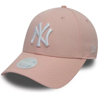 Wyginięta czapka różowa z regulacją 9FORTY League Essential New York Yankees MLB New Era