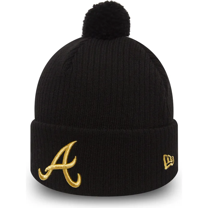 czapki-pompon-czarny-cuff-knit-sport-waffle-atlanta-braves-mlb-new-era