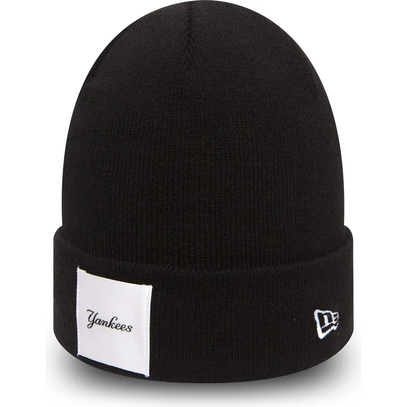 czarna-czapka-cuff-knit-satin-patch-new-york-yankees-mlb-od-new-era