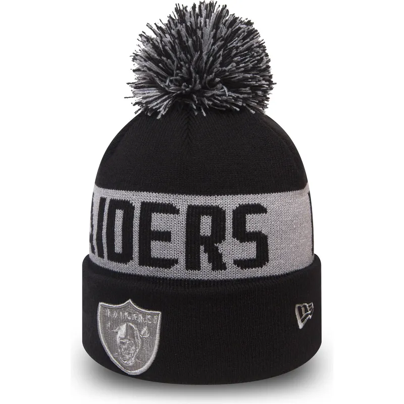 czarna-czapka-z-pomponem-cuff-knit-team-tonal-las-vegas-raiders-nfl-od-new-era