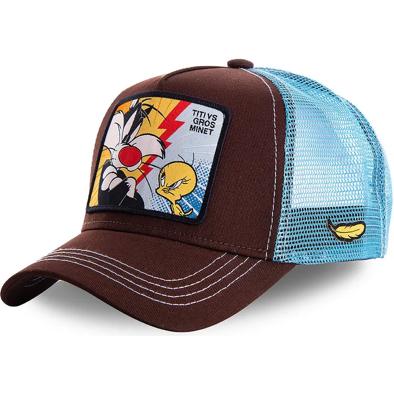 czapki-curva-brazowy-snapback-sylwester-i-tweety-looney-tunes-capslab