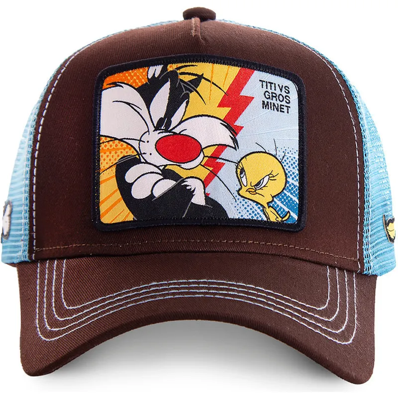 czapki-curva-brazowy-snapback-sylwester-i-tweety-looney-tunes-capslab