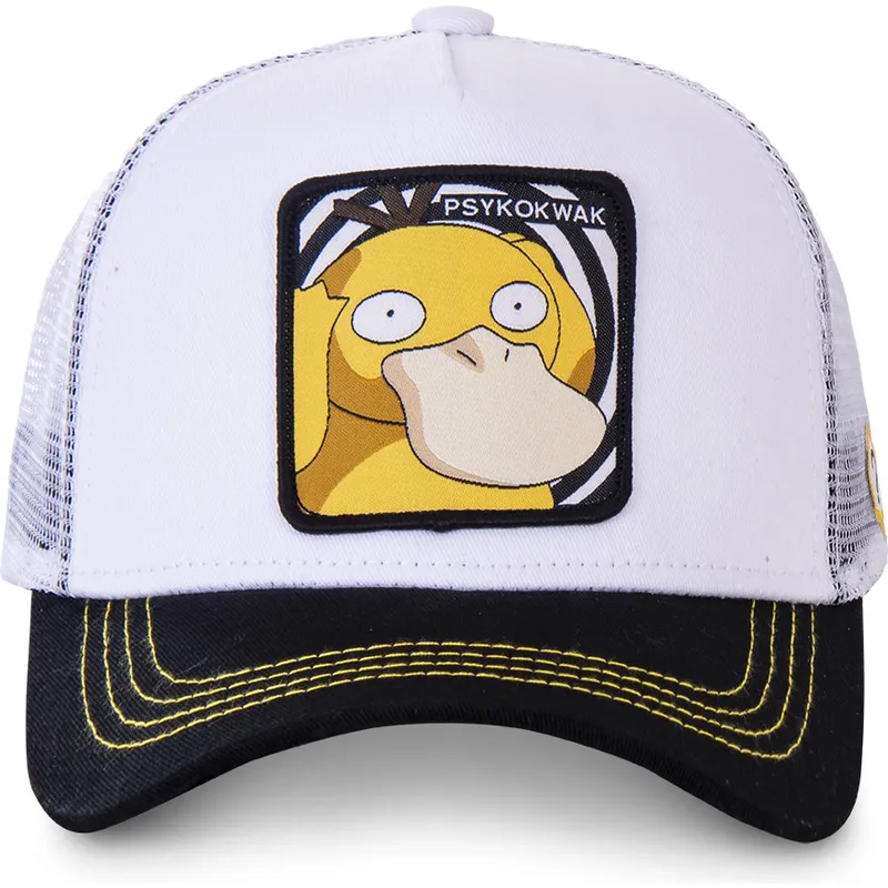 czapki-curva-bialy-snapback-psyduck-pokemon-capslab czapki-curva-bialy-snapback-psyduck-pokemon-capslab