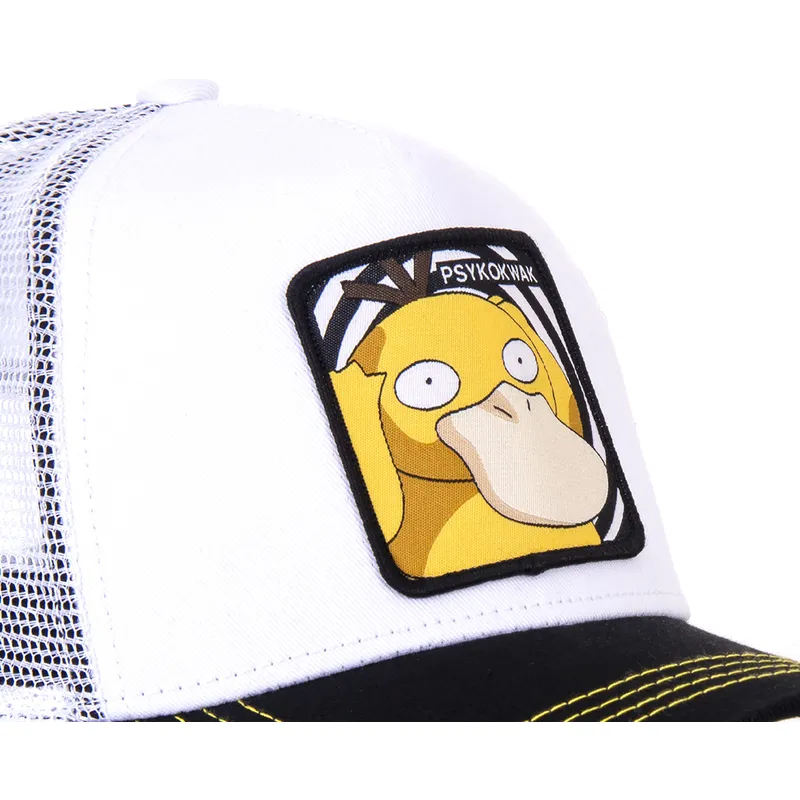 czapki-curva-bialy-snapback-psyduck-pokemon-capslab czapki-curva-bialy-snapback-psyduck-pokemon-capslab
