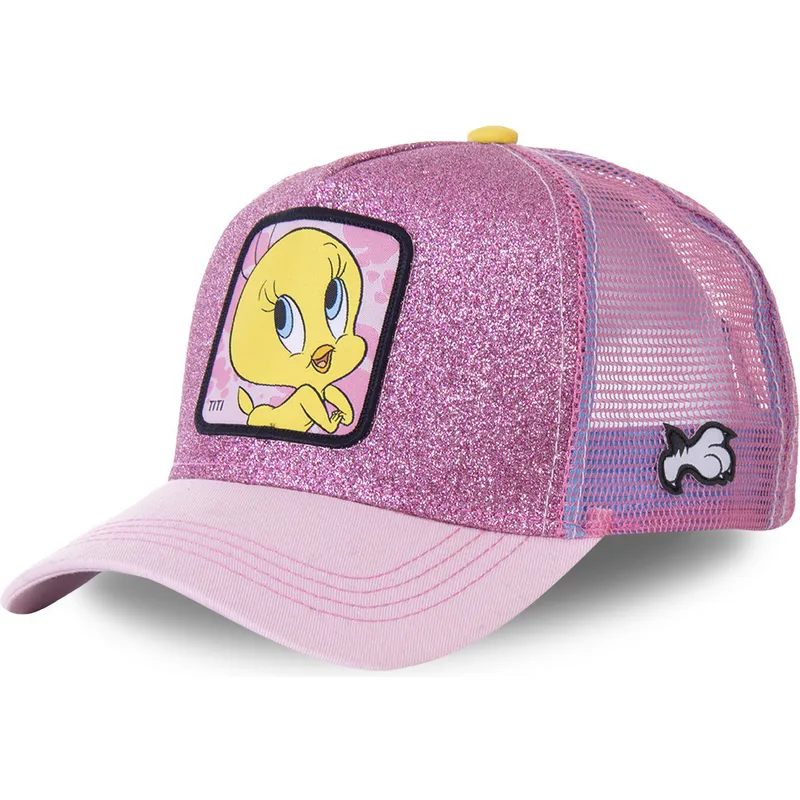 czapki-curva-roz-snapback-tweety-looney-tunes-capslab