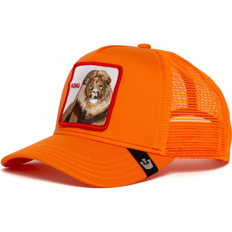 czapka-trucker-pomaranczowa-lew-strong-king-od-goorin-bros
