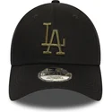 wyginieta-czapka-czarna-z-regulacja-z-logo-zielona-9forty-essential-los-angeles-dodgers-mlb-new-era