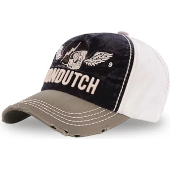 Wyginięta czapka czarna, biała i brązowa z regulacją XAVIER06 Von Dutch