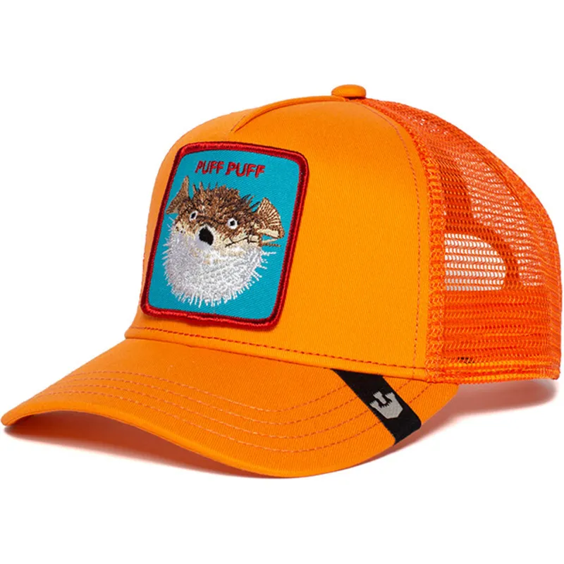 czapka-trucker-pomaranczowa-ryba-rozdymka-puff-od-goorin-bros