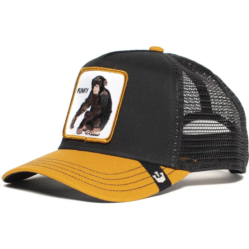 czarna-i-zolta-czapka-trucker-dla-chlopca-malpki-little-monkey-od-goorin-bros