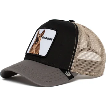 czarna-i-szara-czapka-trucker-z-owczarkiem-niemieckim-bouncer-od-goorin-bros